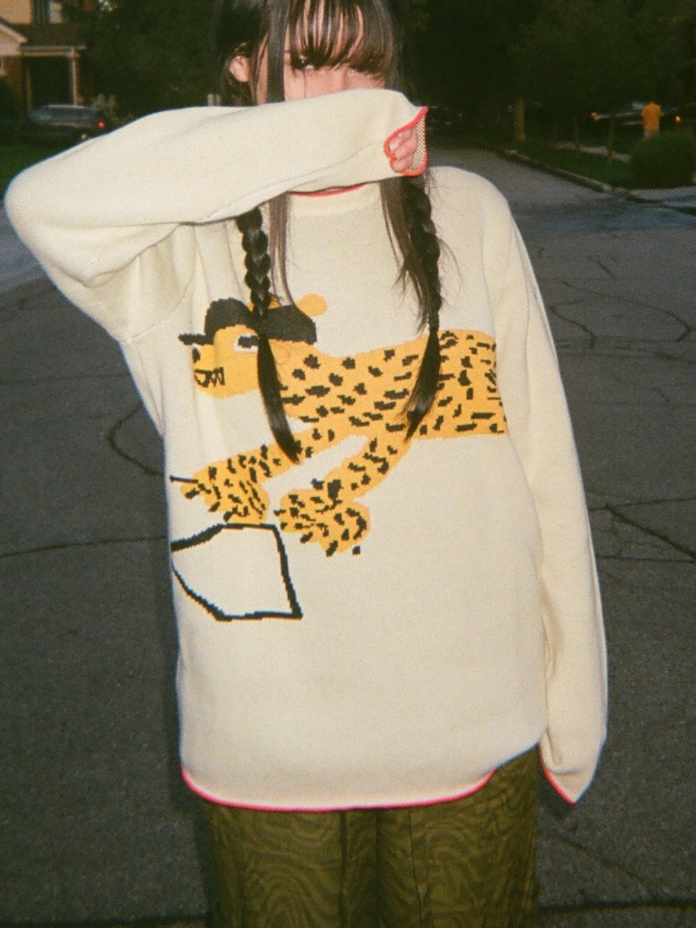 Hivemind The Ocelot Sweater Cotton Graphic Knitwear Indie Streetwear Oversized